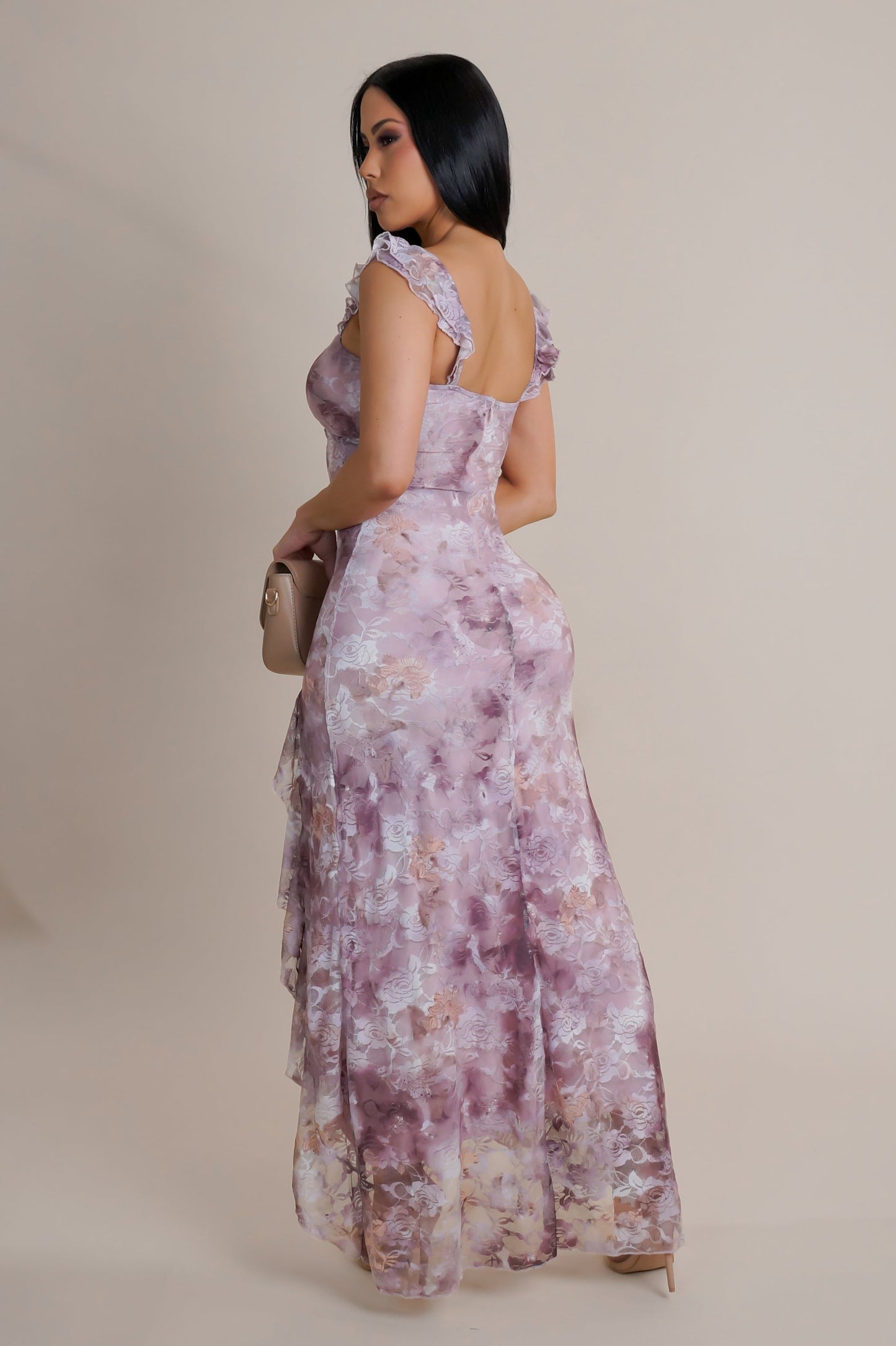 Robe longue à volants Naïs.