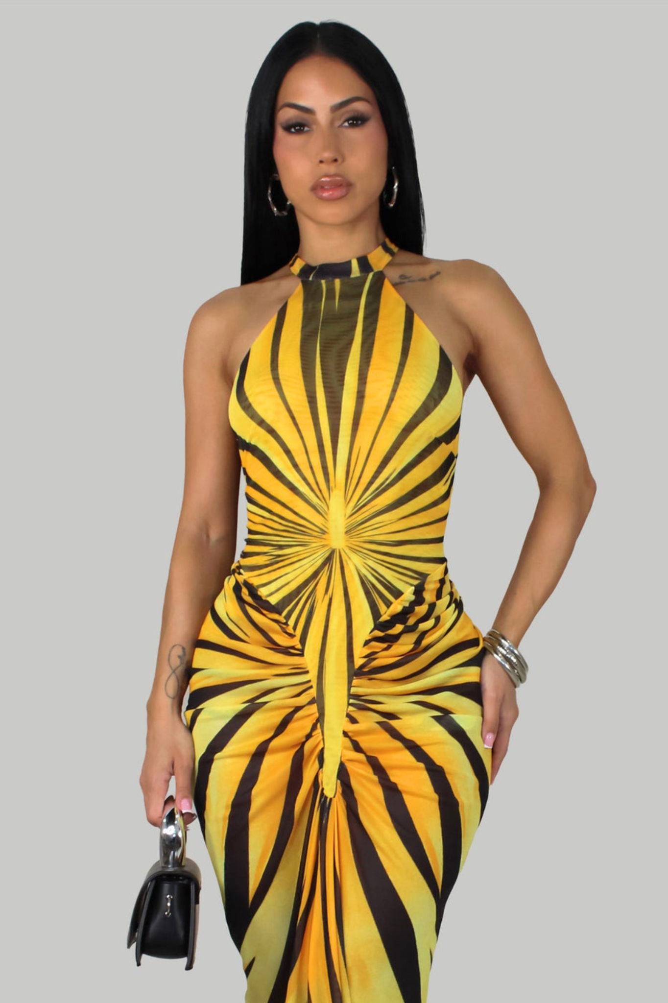 NOVANA| Robe longue drapée