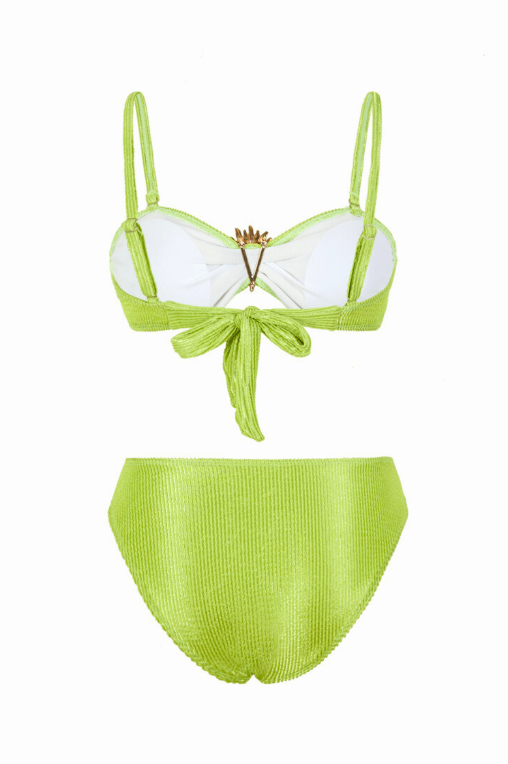 Bikini Côtelé Trois Pièces avec Jupe