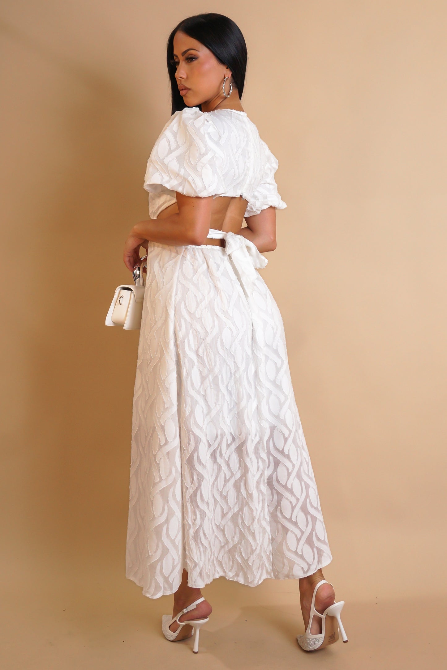 GABRIELLE | Robe midi texturée