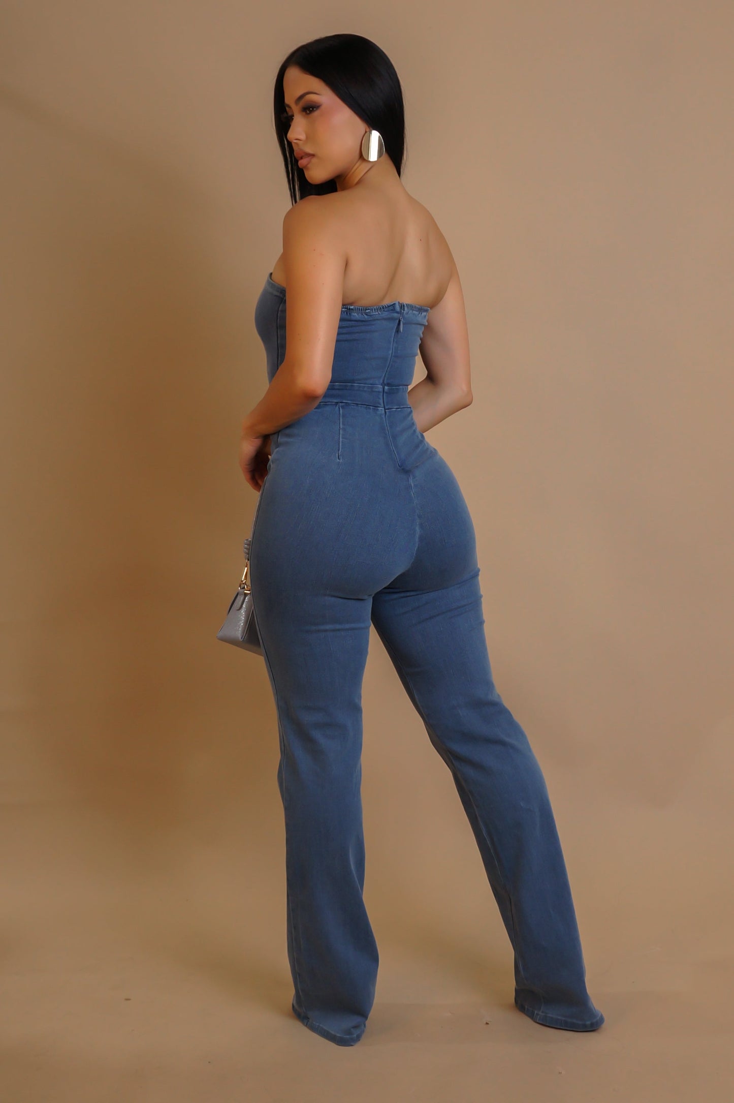 SURY | Combinaison pantalon bustier boutons dorés