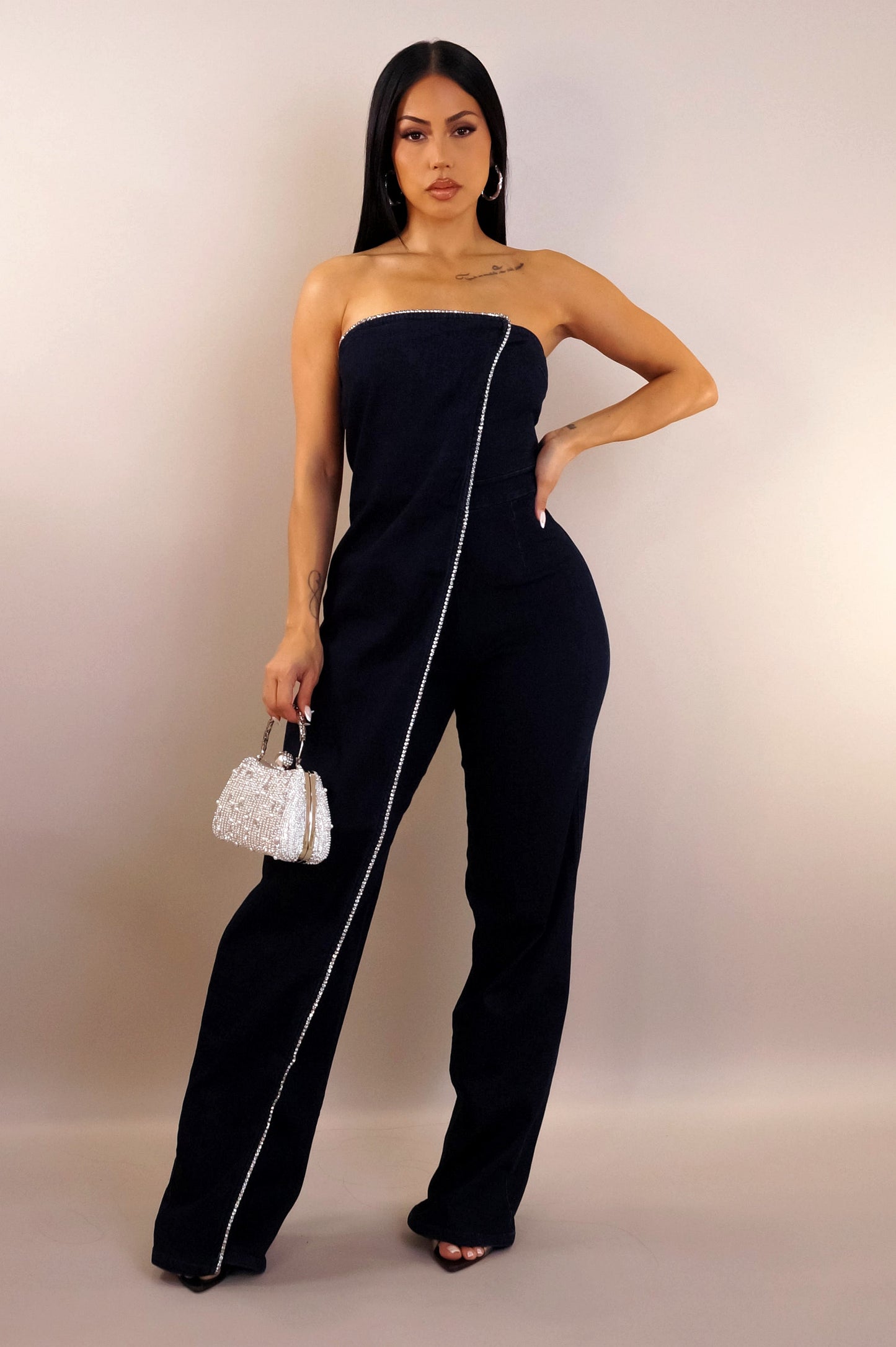JULINE | Combinaison pantalon bustier en denim