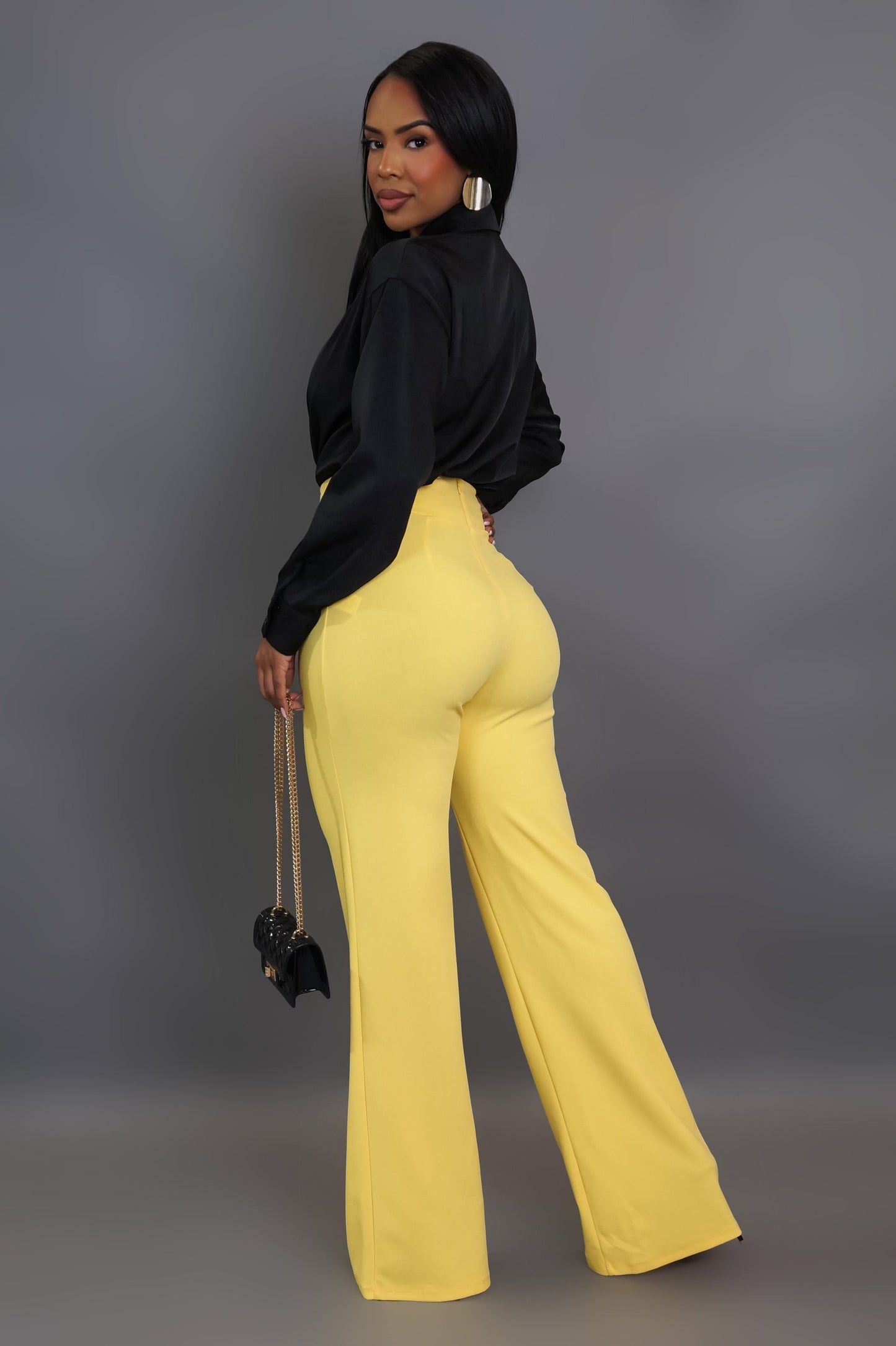 Pantalon taille haute évasé Gabryella