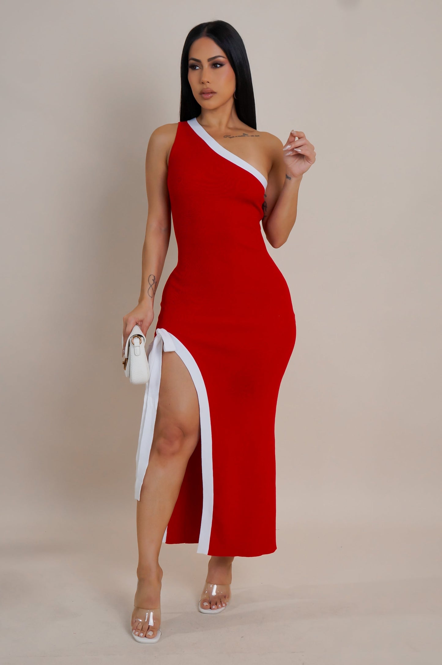 Robe asymétrique midi Marissa