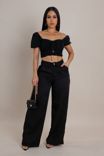 Pantalon taille haute Idrys