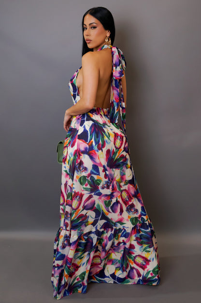 Robe longue en imprimé floral Alexia