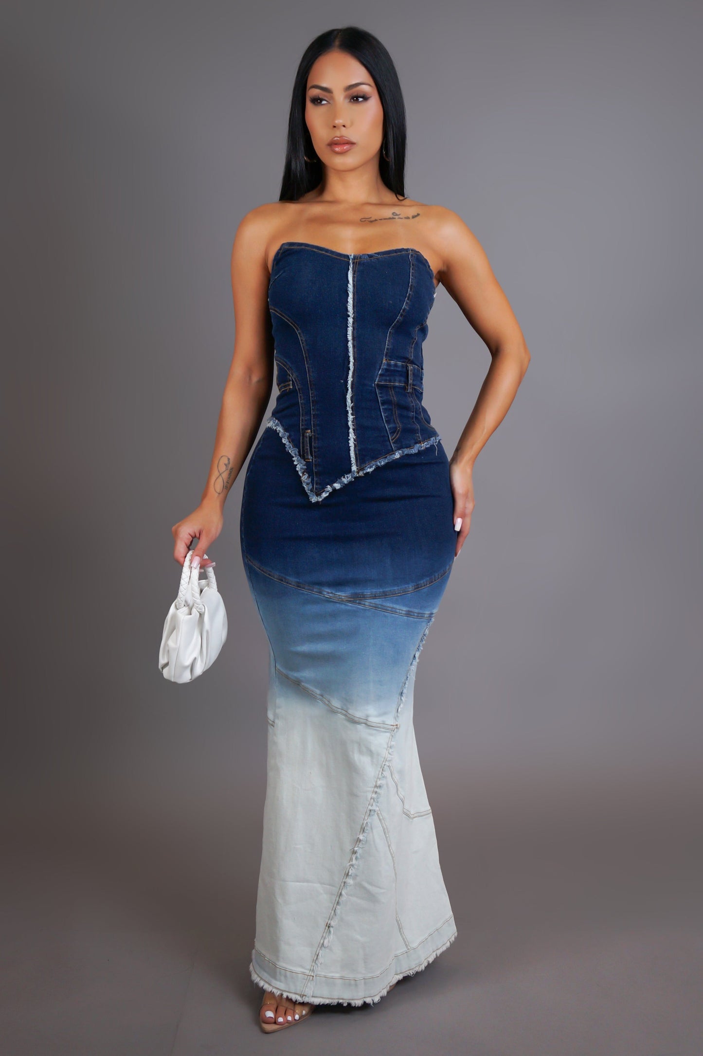 Robe longue bustier Essra 65% COTON