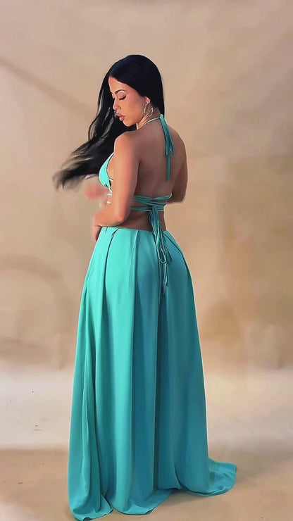 CALIXTE | Ensemble jupe longue plissée