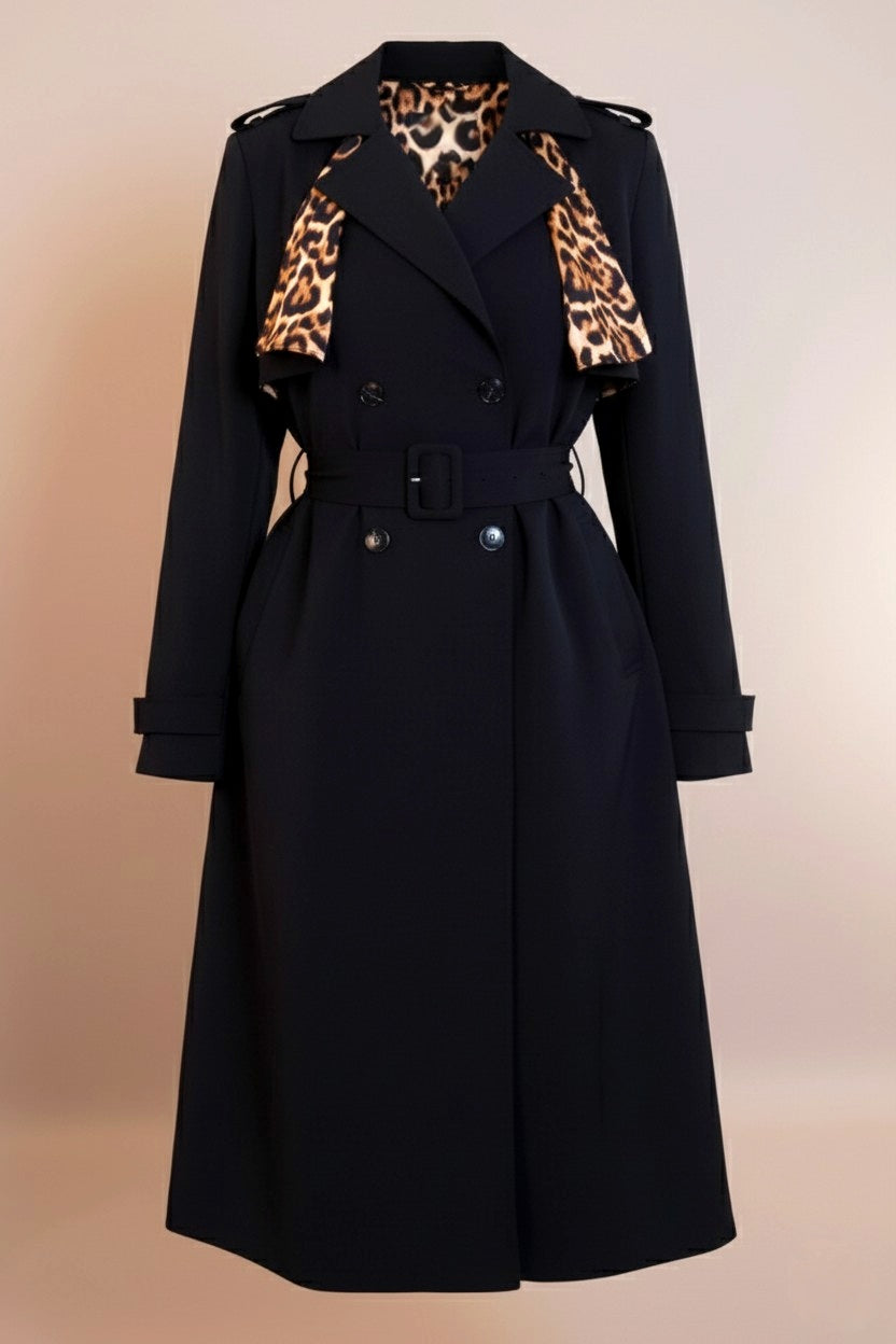 TALLY | Trench- Coat long détails léopard