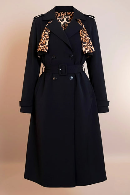 TALLY | Trench- Coat long détails léopard