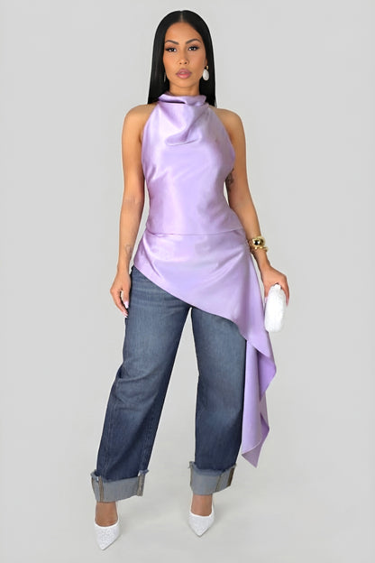 THÉLYSSA | Top asymétrique en satin