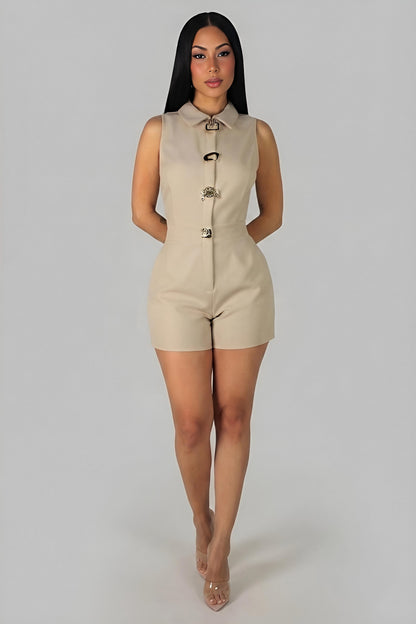SYLENNE| Combinaison short à boutons bijoux