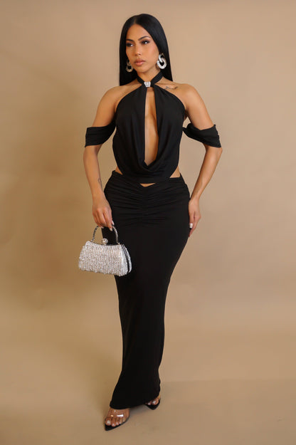 PALOMA | Robe longue dos nu drapée