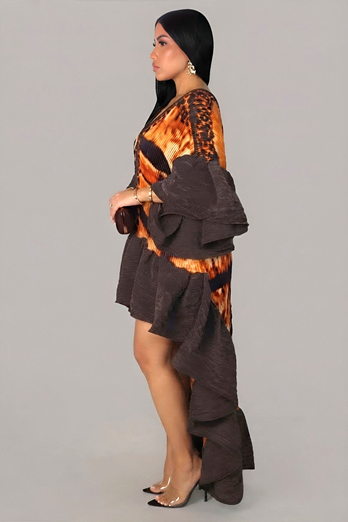 DIVINA | Robe courte asymétrique à volants