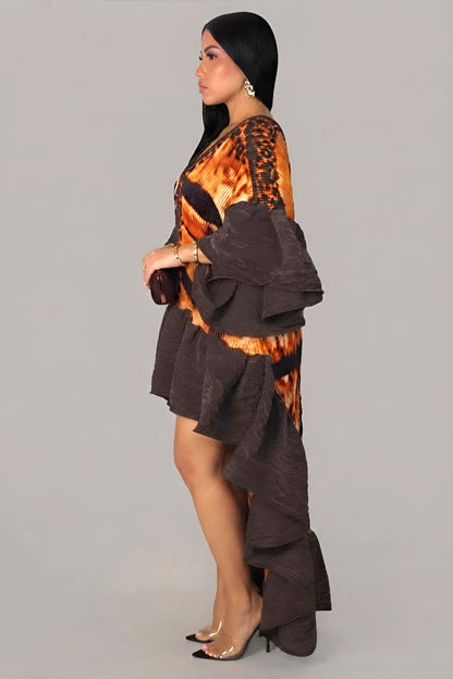 DIVINA | Robe courte asymétrique à volants