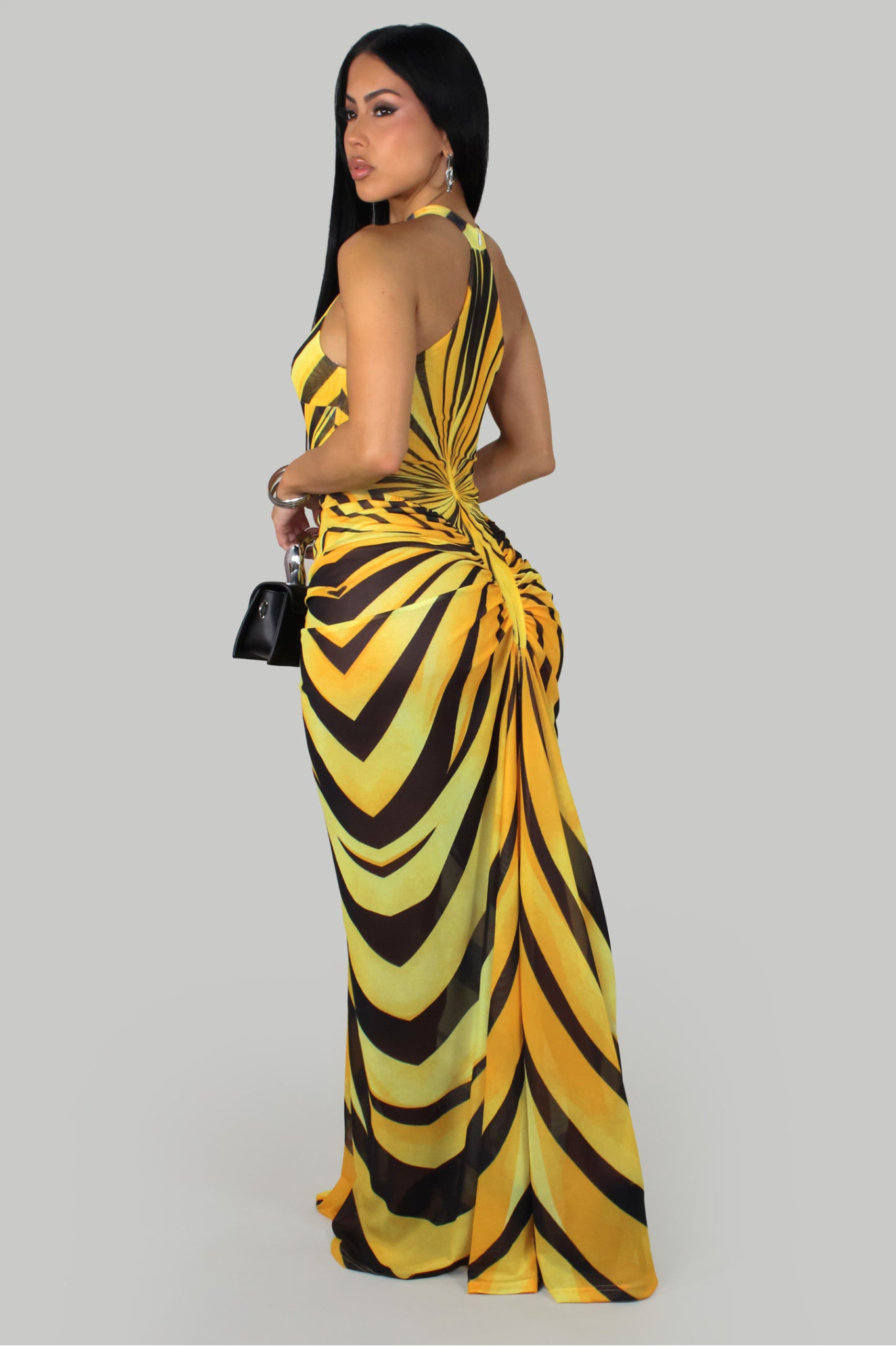NOVANA| Robe longue drapée