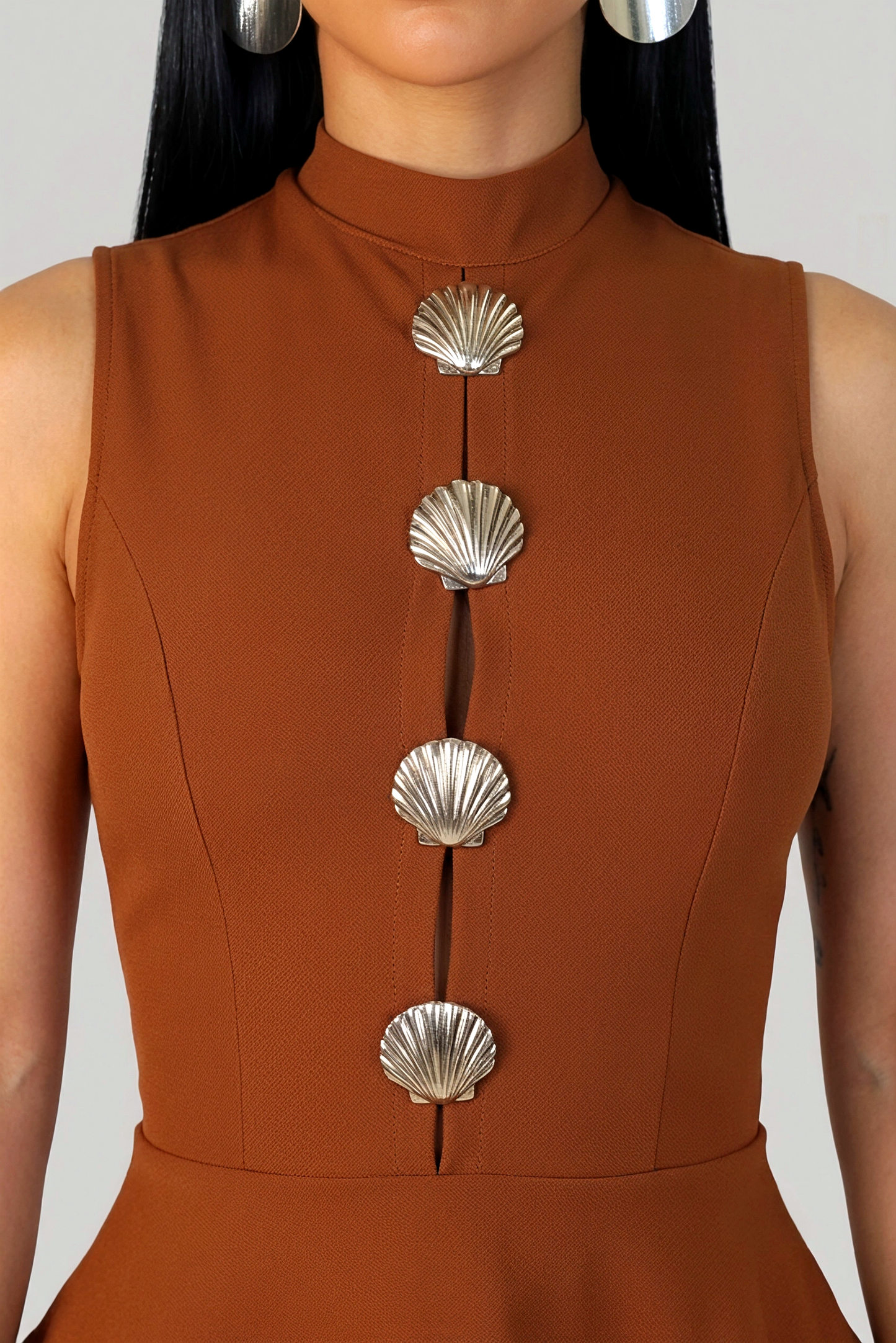 SHONNA | Ensemble gilet sans manches à boutons coquillages