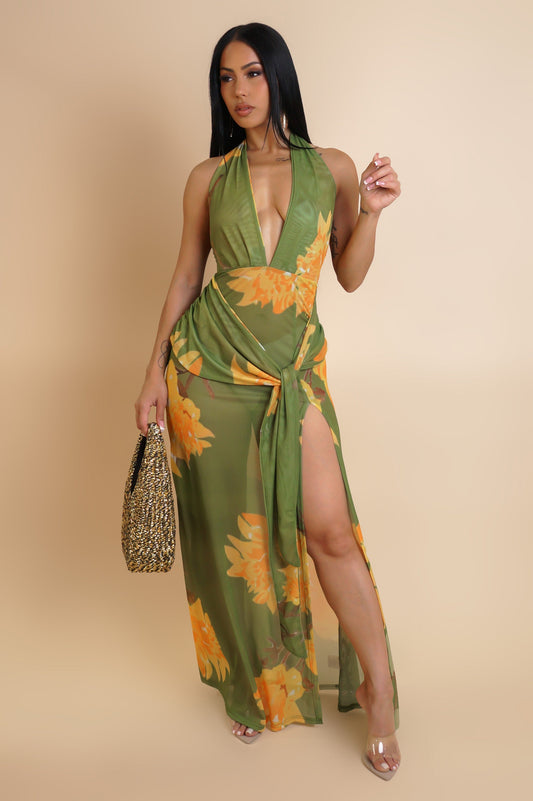 GLORIANNE | Robe longue décolleté