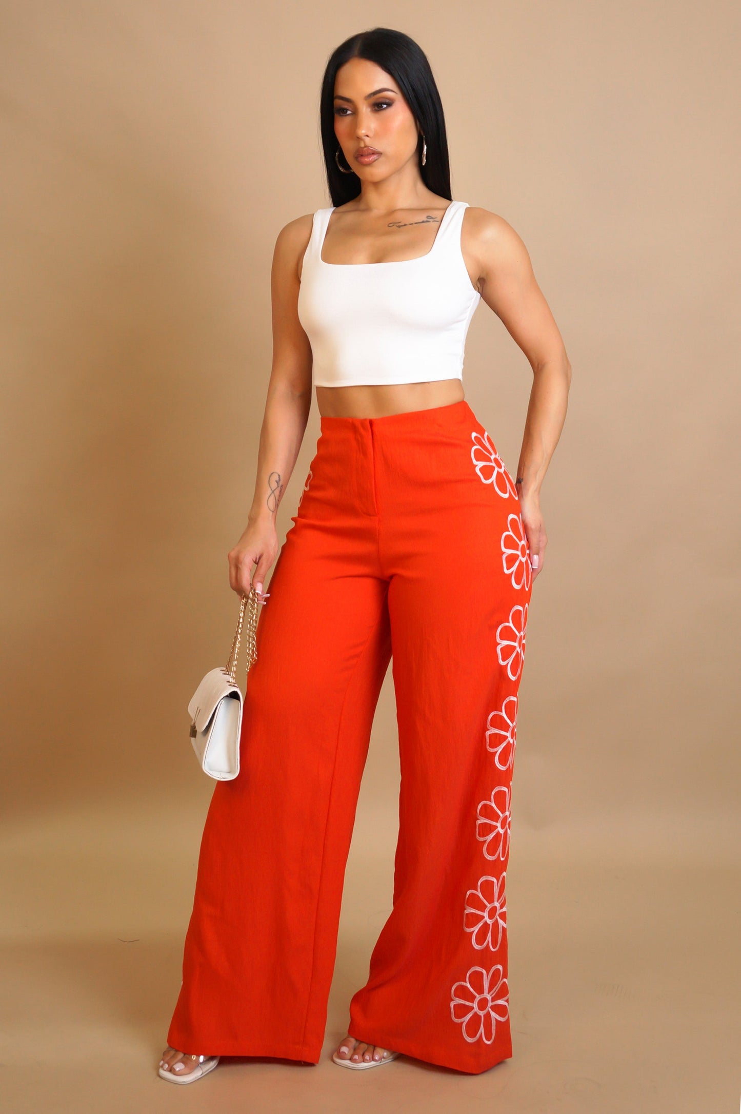 LEXIA | Pantalon floral taille haute