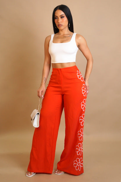 LEXIA | Pantalon floral taille haute