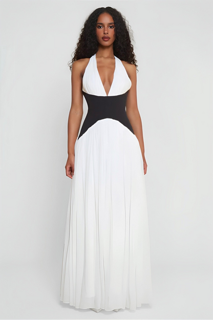 KARA | Robe longue bicolore plissée