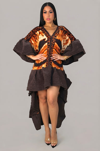DIVINA | Robe courte asymétrique à volants
