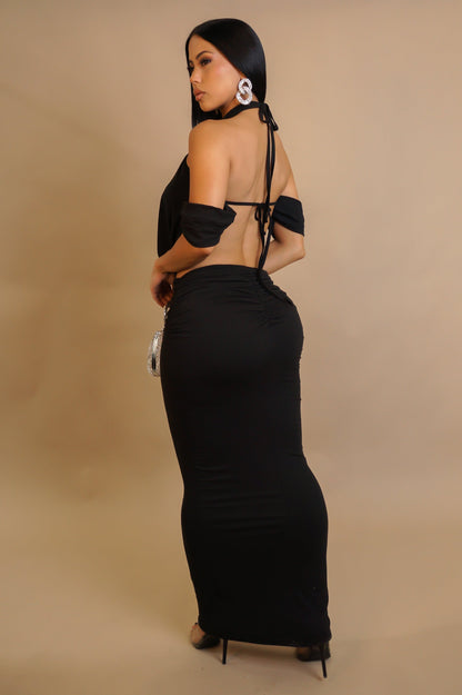 PALOMA | Robe longue dos nu drapée