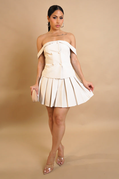 ANNIE| Ensemble jupe plissée