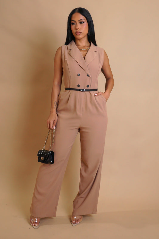 NOURA | Combinaison pantalon double boutonnage