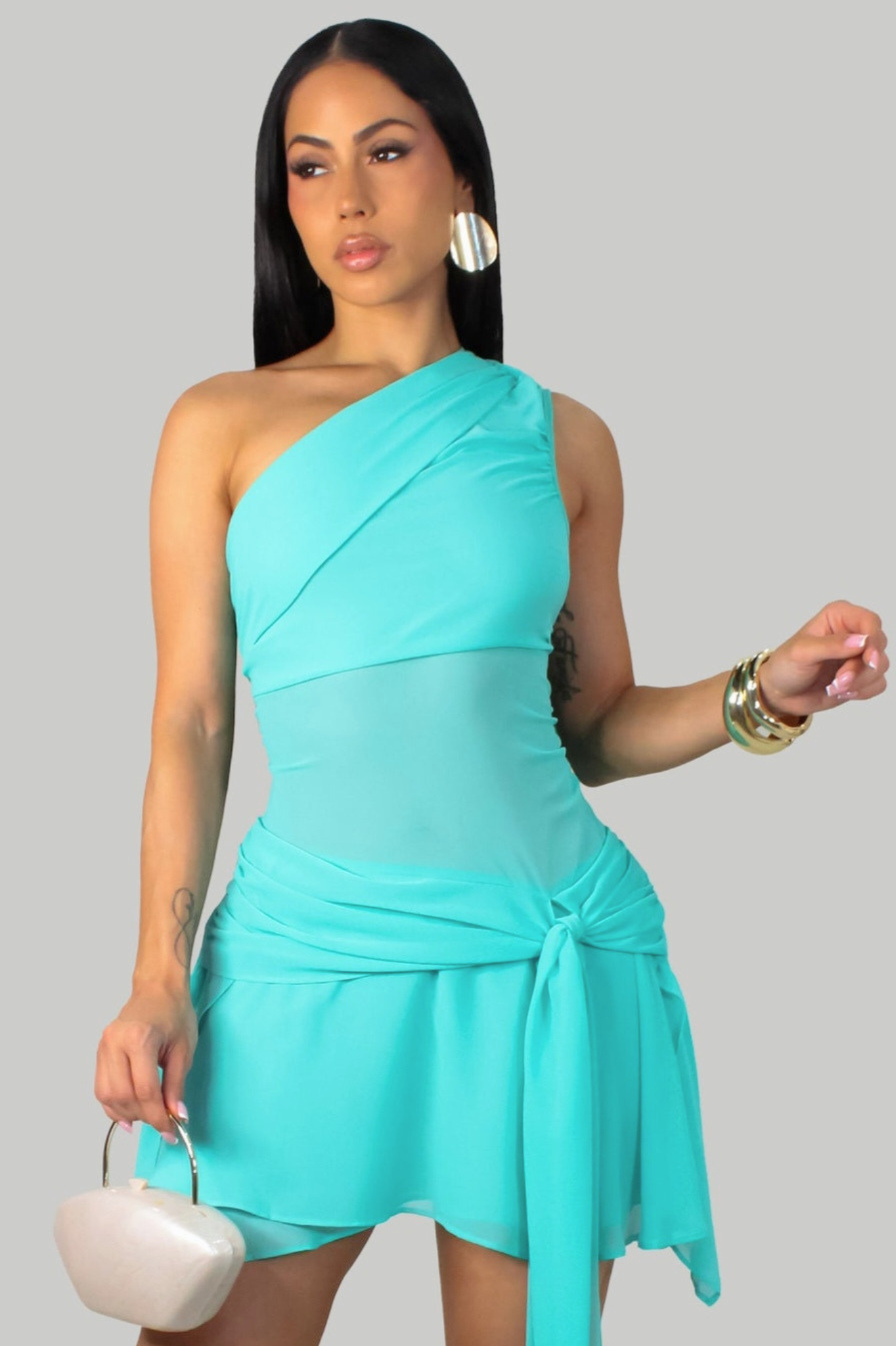 KEÏLANE | Robe courte asymétrique