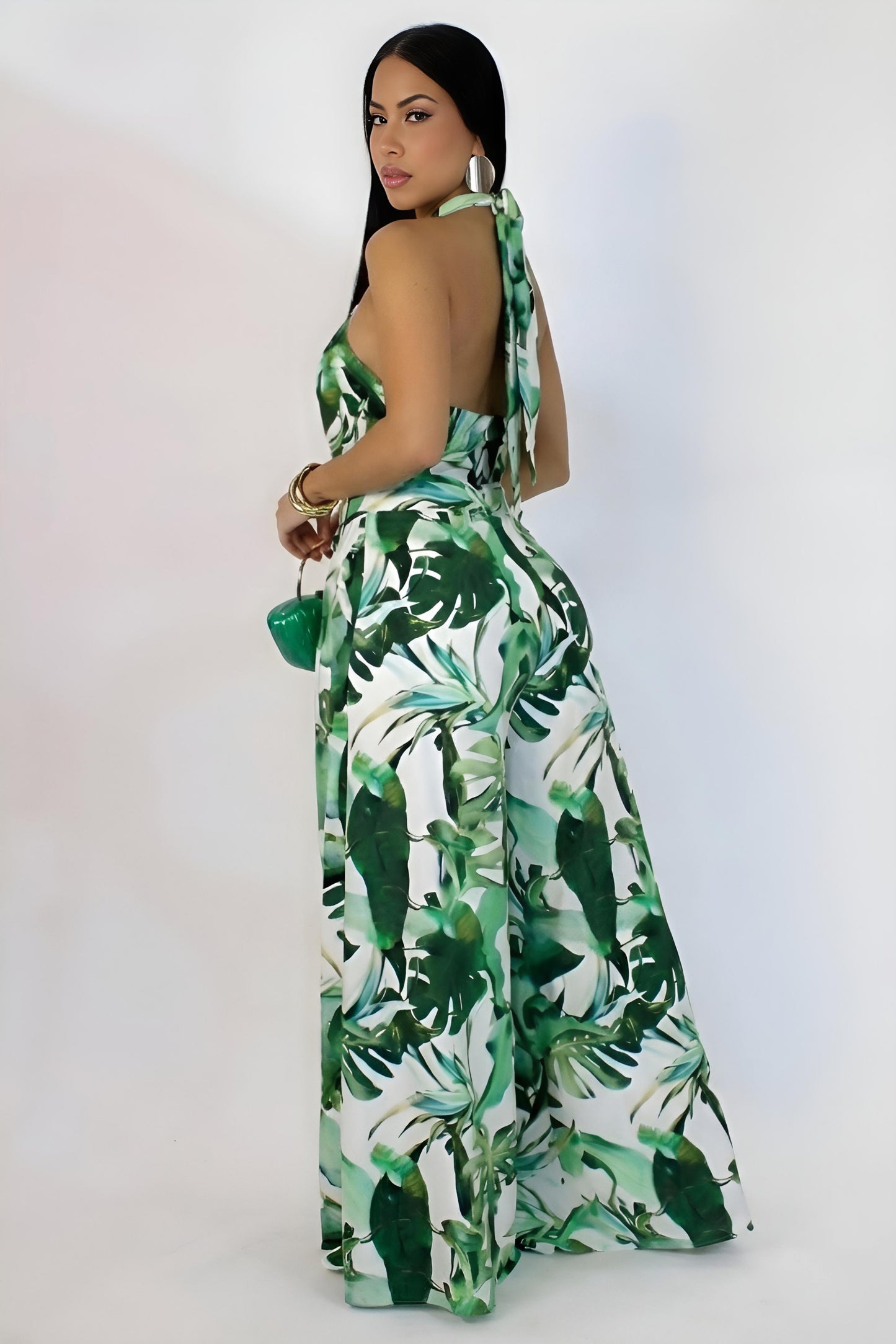 FLAVY | Combinaison pantalon tropical à jambes larges