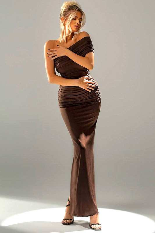 Robe longue asymétrique