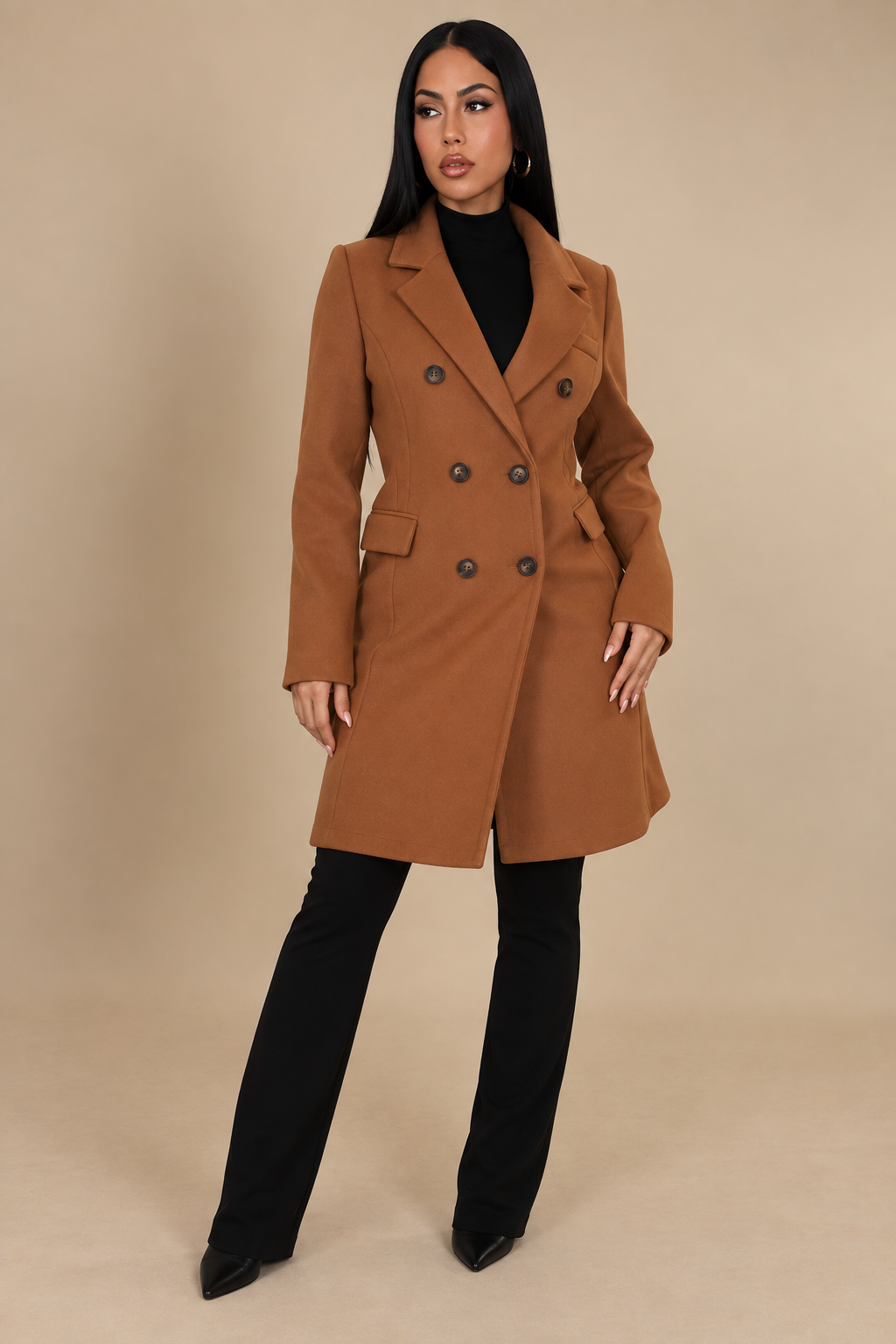 Veste longue à double boutonnage Méliz
