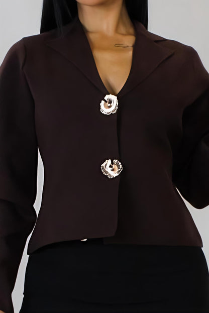 MELISSA | Veste courte avec boutons bijoux