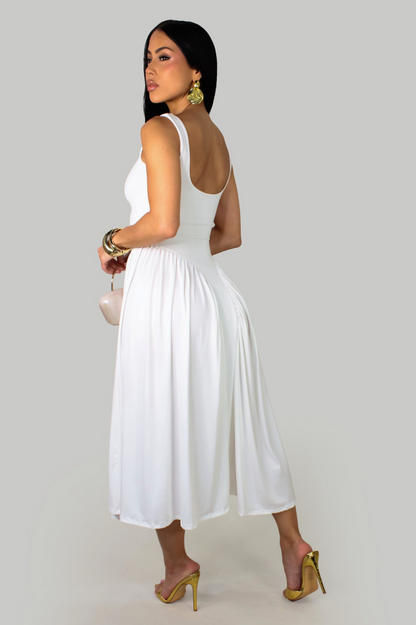 LYA | Robe midi évasée à encolure ronde