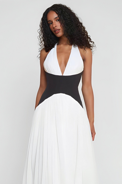 KARA | Robe longue bicolore plissée