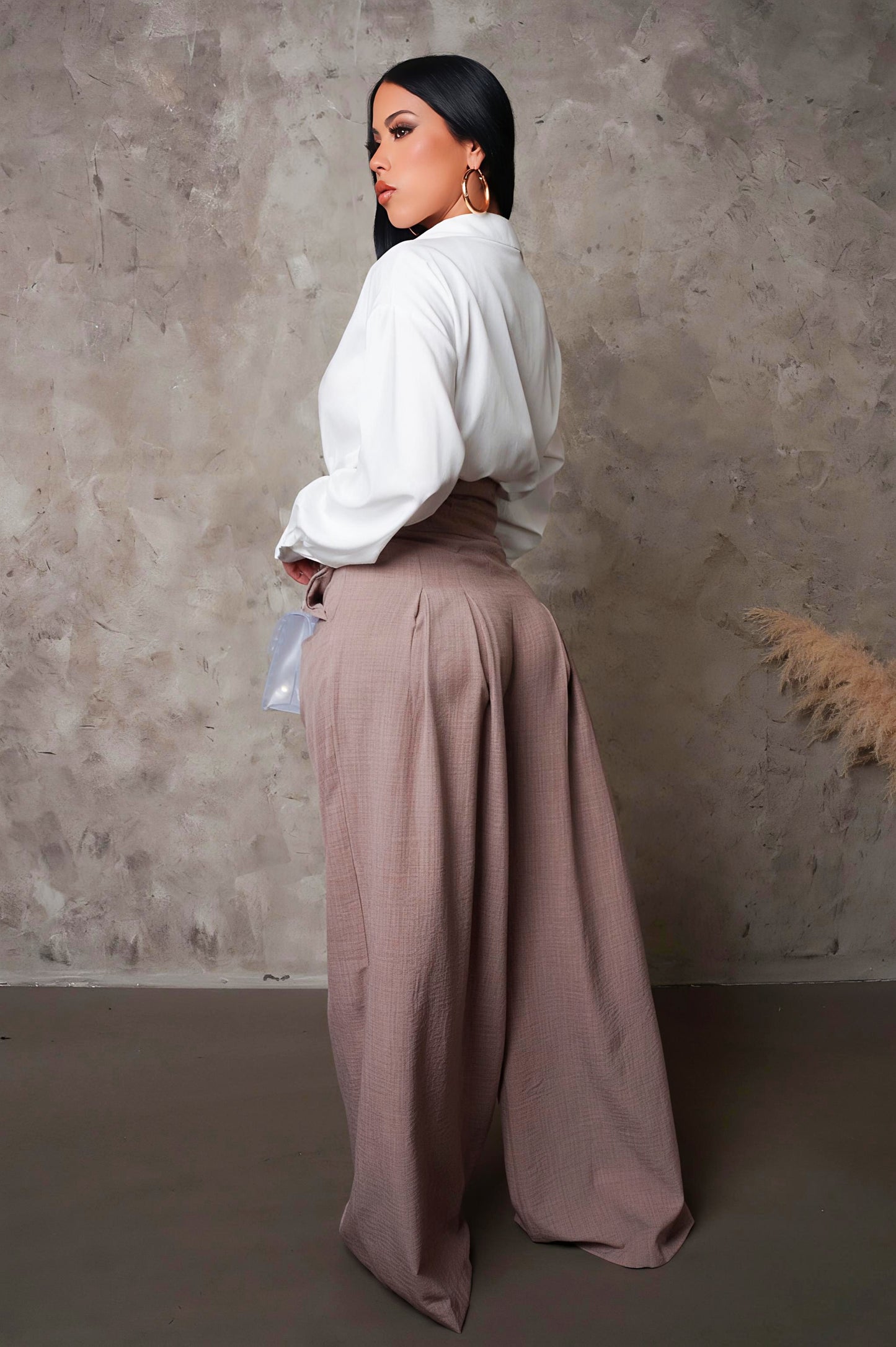 CORALINE | Pantalon large taille haute