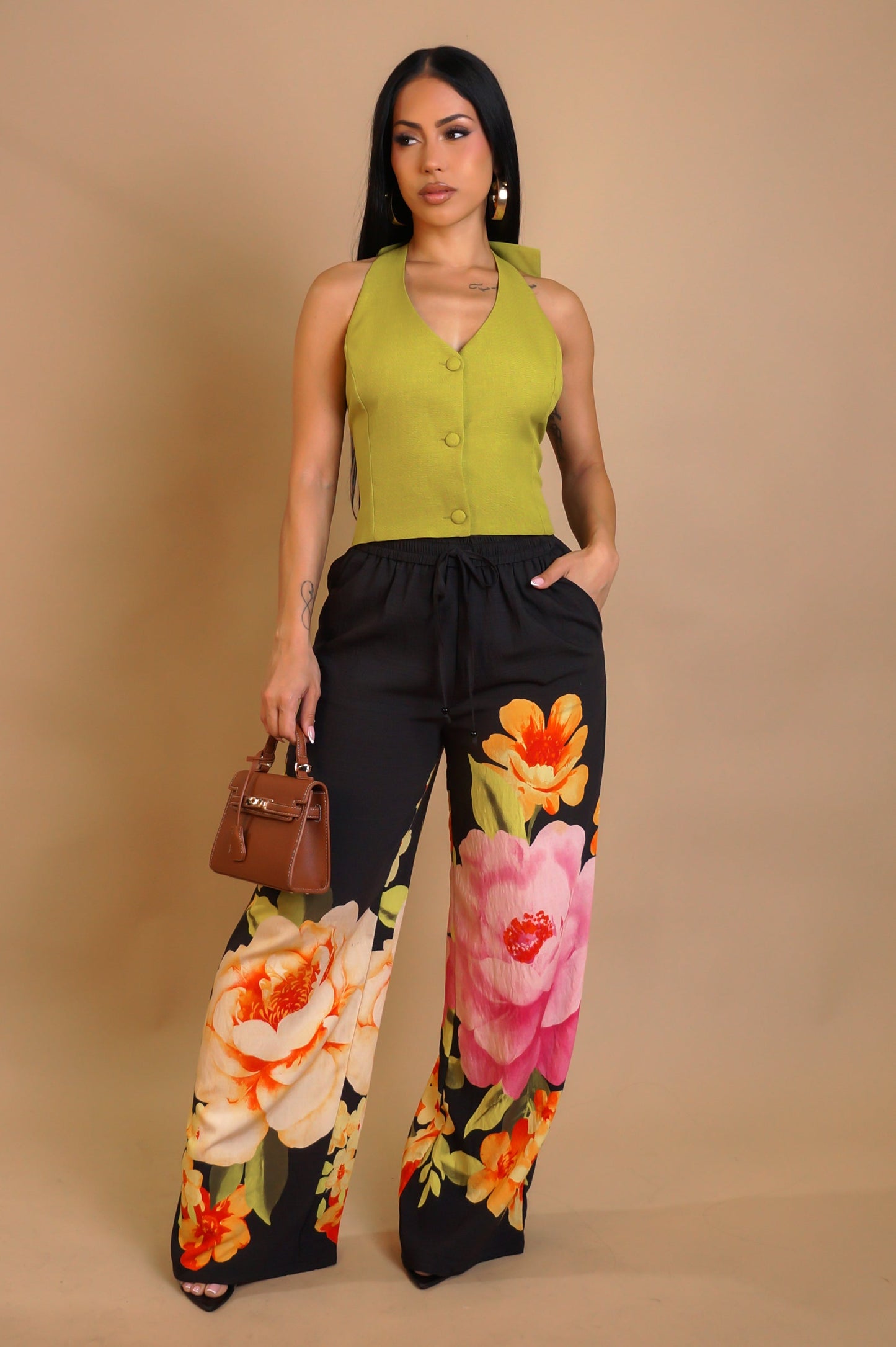 MILÉNA | Pantalon large en imprimé floral.