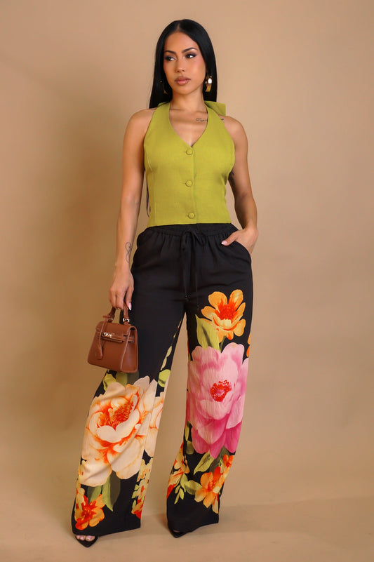 MILÉNA | Pantalon large en imprimé floral.