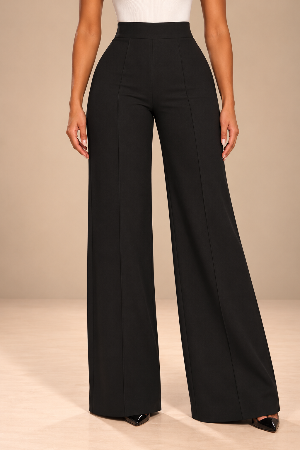 GABRYELLE | Pantalon large taille haute