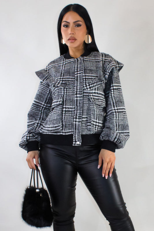 MARCIA | Veste bomber à imprimé plaid