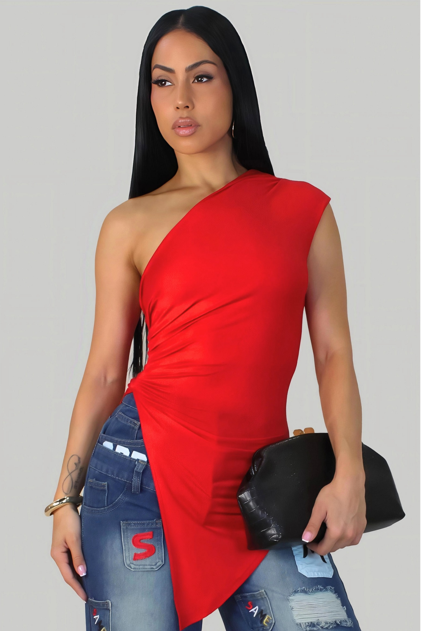 HOLY | Top asymétrique drapé