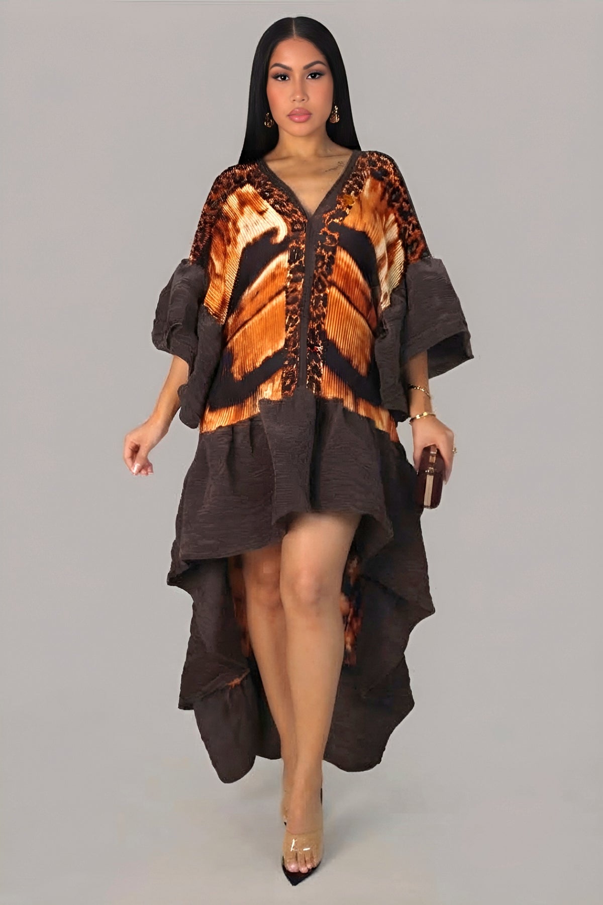 DIVINA | Robe courte asymétrique à volants