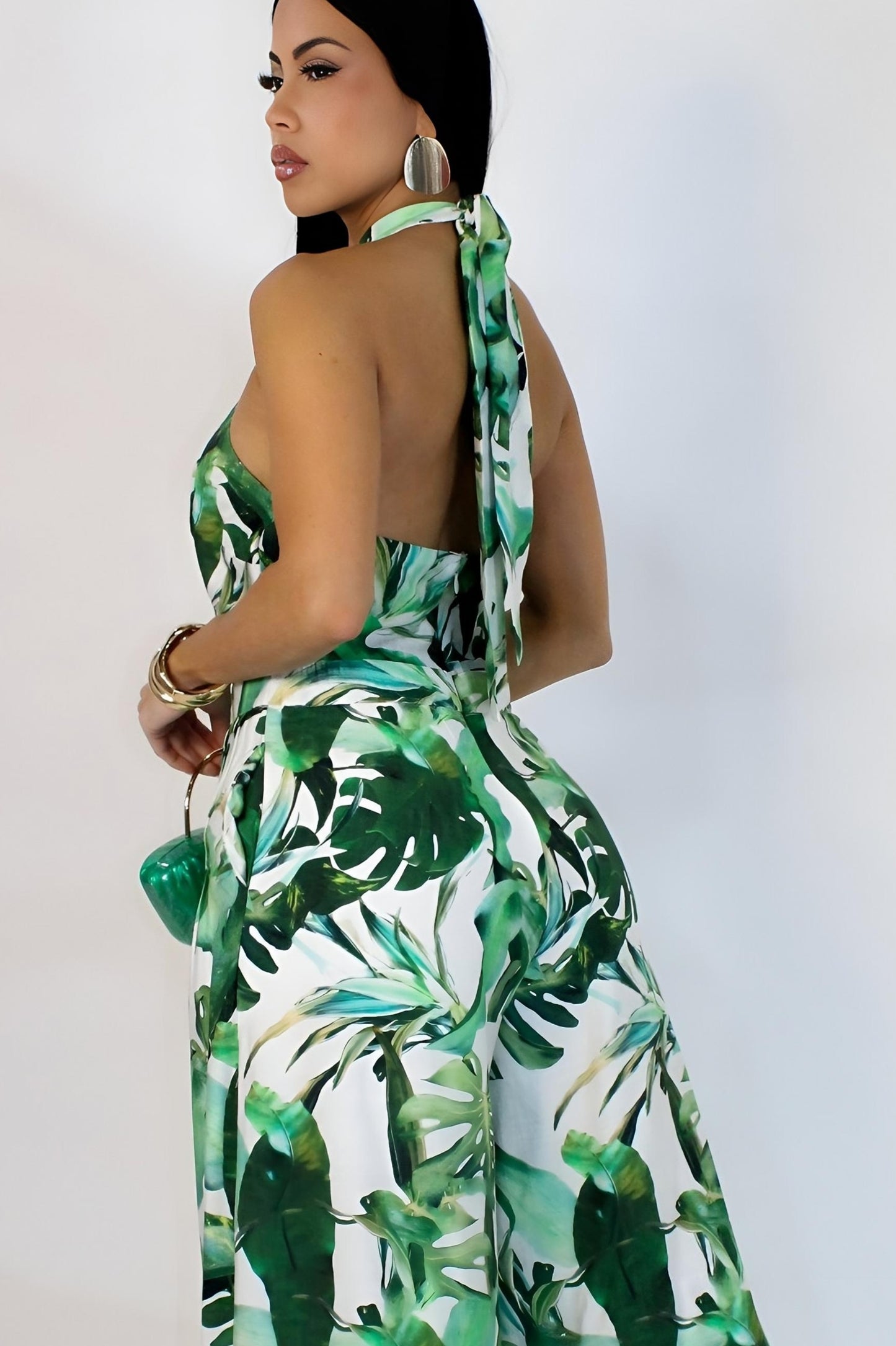 FLAVY | Combinaison pantalon tropical à jambes larges