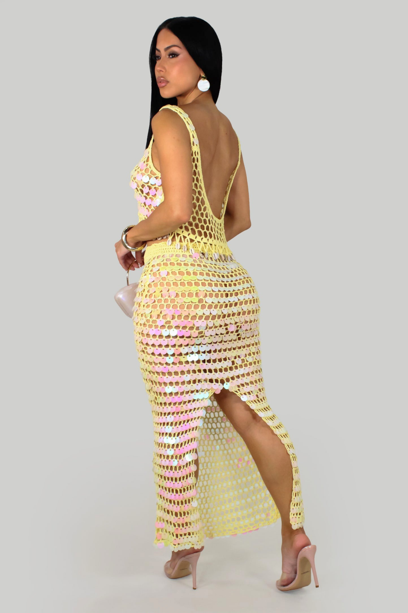 ILÉANA 35% COTON | Ensemble deux pièce en crochet à Sequin