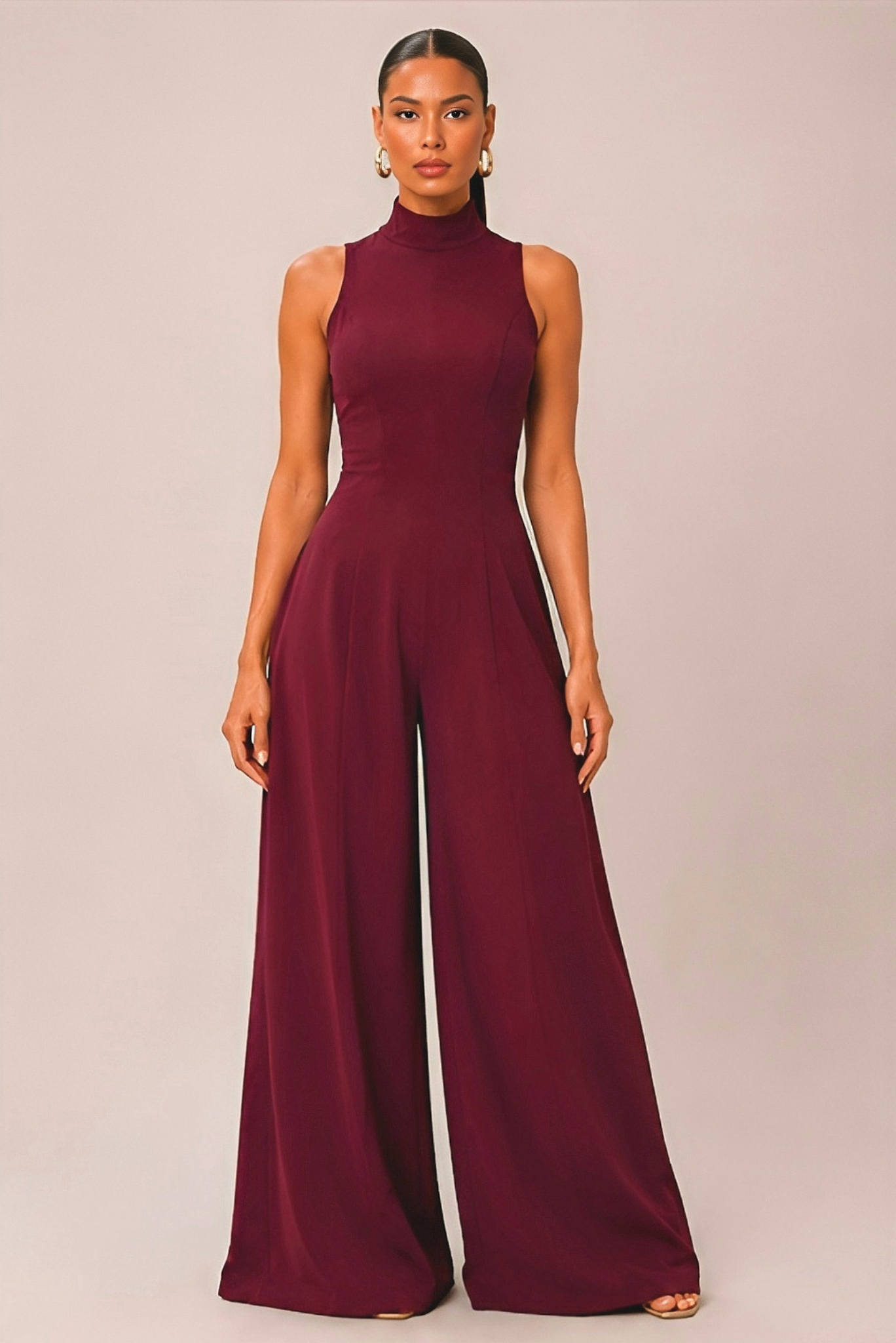 SEREYA | Combinaison pantalon dos nu à col montant