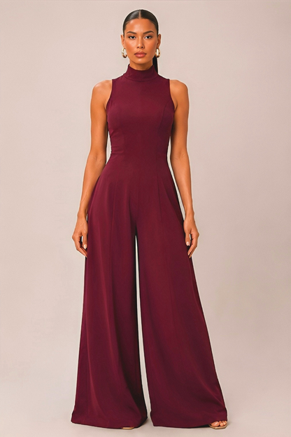 SEREYA | Combinaison pantalon dos nu à col montant