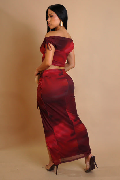 TALLY| Ensemble jupe longue fendue et crop top