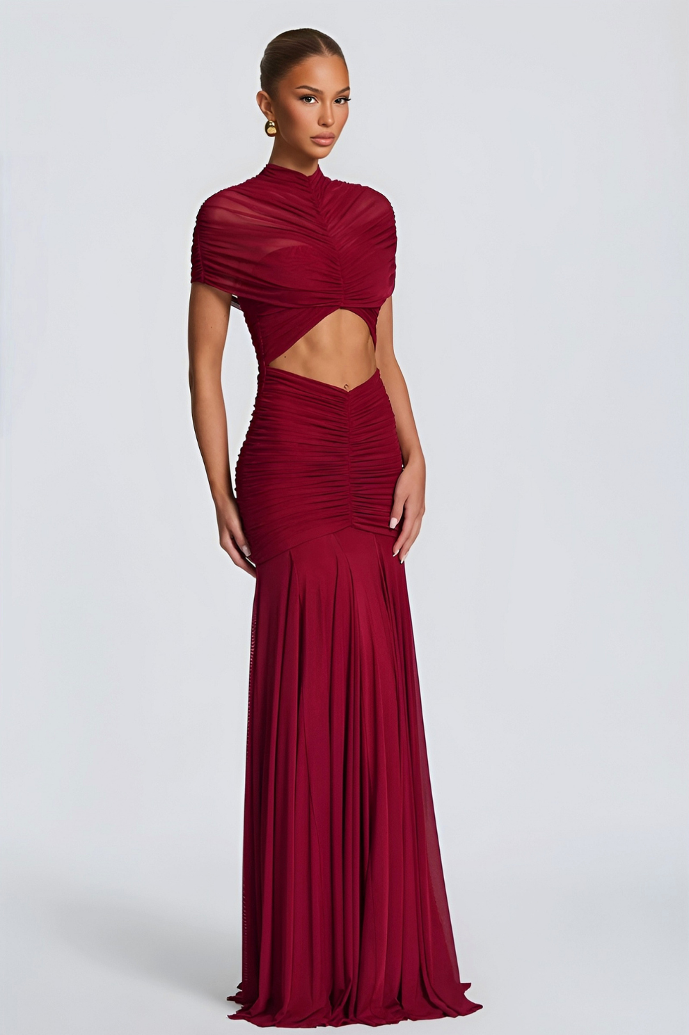 MÉLIZ | Robe longue Drapé avec ouverture cut out