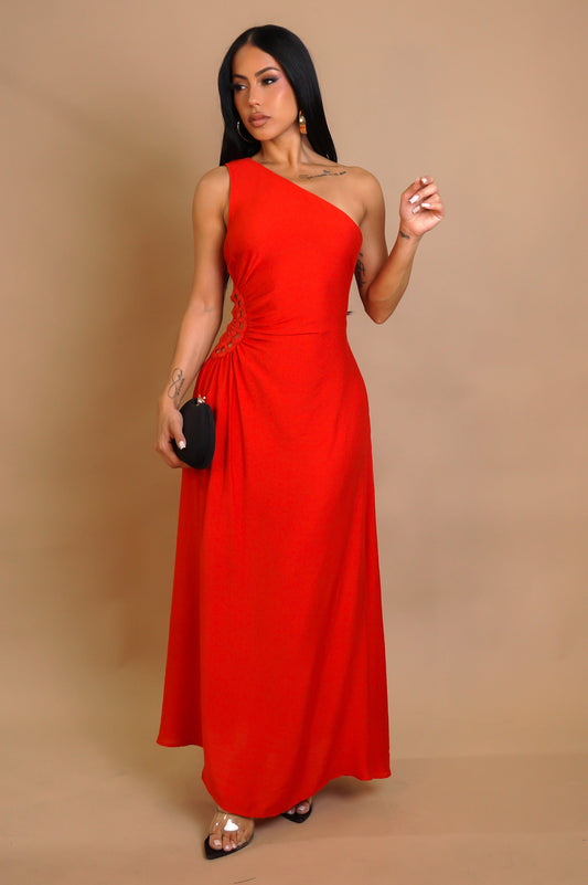 DARYNA | Robe longue asymétrique avec broderie ajourée